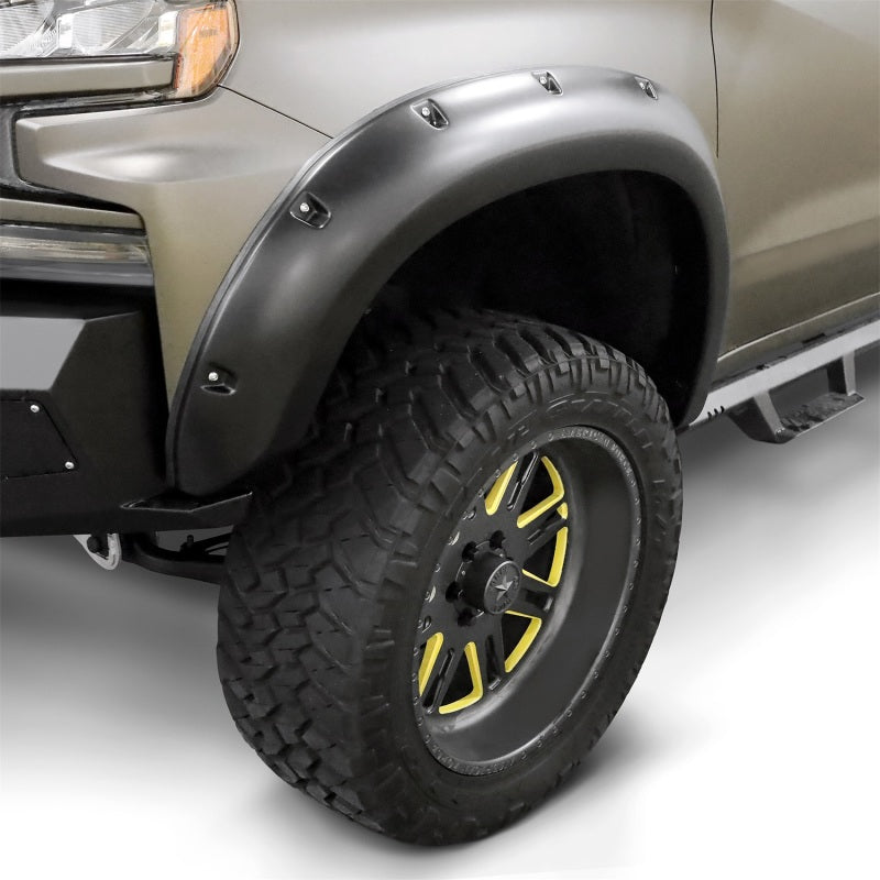 Lund 2019 Chevy Silverado 1500 RX-Rivet Style Textured Elite Series Fender Flares-Black (2Pc.Front)