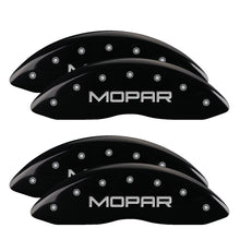 Charger l&#39;image dans la galerie, MGP 4 Caliper Covers Engraved Front &amp; Rear MOPAR Black finish silver ch