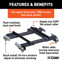Carica l&#39;immagine nel visualizzatore di Gallery, Curt OEM Puck System 5th Wheel Roller Adapter for GM