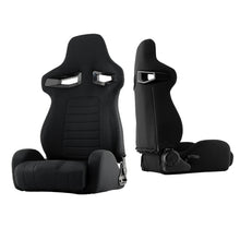 गैलरी व्यूवर में इमेज लोड करें, Xtune R33 Style Racing Seat Pu Sp Fabric (Double Slider) Black/Black Passenger Side RST-R33-04-BK-PA
