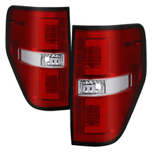 Charger l&#39;image dans la galerie, Spyder 09-14 Ford F150 V2 Light Bar LED Tail Lights - Red Clear (ALT-YD-FF15009V2-LBLED-RC)