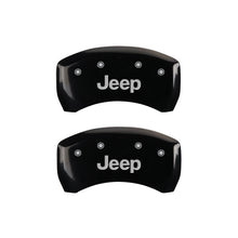 Carica l&#39;immagine nel visualizzatore di Gallery, MGP 4 Caliper Covers Engraved Front &amp; Rear JEEP Black finish silver ch