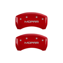 Laden Sie das Bild in den Galerie-Viewer, MGP 4 Caliper Covers Engraved Front &amp; Rear MOPAR Red finish silver ch