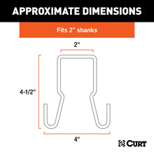 Carica l&#39;immagine nel visualizzatore di Gallery, Curt Trailer Safety Chain Holder Bracket (2&quot; Shank)