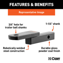 Load image into Gallery viewer, Curt Class 2 Ball Mount (1-1/4in Shank 3500lbs 1-1/4in Drop 6-3/4in Long)