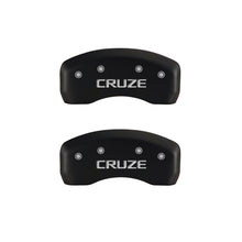 Laden Sie das Bild in den Galerie-Viewer, MGP 4 Caliper Covers Engraved Front &amp; Rear Cruze Red finish silver ch