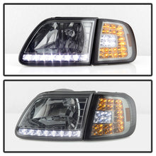 Cargar imagen en el visor de la galería, Xtune Ford F150 97-03 Crystal Headlights w/ Clear LED Corners Smoke HD-ON-FF15097-LED-SET-SM