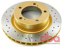 Cargar imagen en el visor de la galería, DBA 07+ Toyota Landcruiser 200 Series Front Drilled &amp; Slotted Street Series Rotor