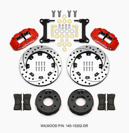 Wilwood Narrow Superlite 4R Front Kit 12.19in Drilled Red 63-87 C10 w/ Wilwood Pro Spindles