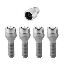 Laden Sie das Bild in den Galerie-Viewer, McGard Wheel Lock Bolt Set - 4pk. (Cone Seat) M12X1.5 / 17mm Hex / 31.7mm Shank Length - Chrome