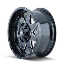 Cargar imagen en el visor de la galería, Mayhem 8040 Tank 17x9 / 5x114.3 BP / 18mm Offset / 87mm Hub Black w/ Milled Spokes Wheel