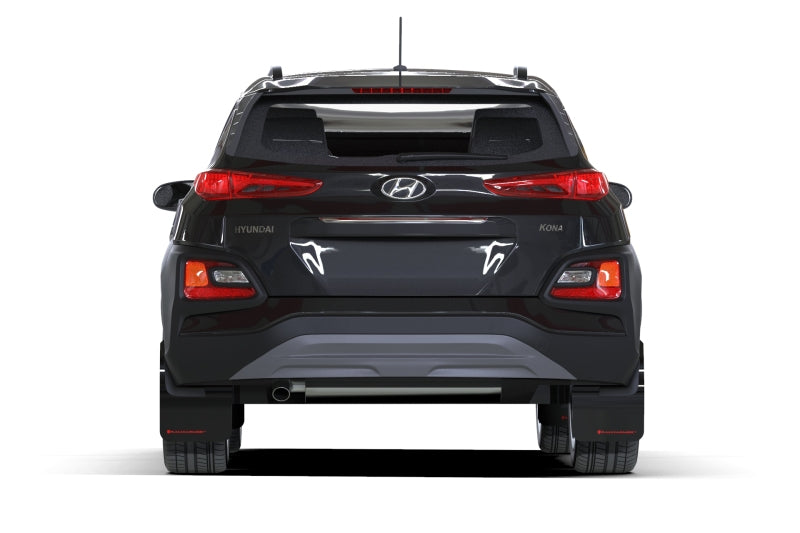 Rally Armor 2018-21 Hyundai Kona Black UR Mud Flap White Logo