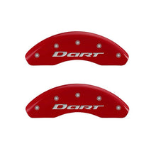 Cargar imagen en el visor de la galería, MGP 4 Caliper Covers Engraved Front &amp; Rear With out stripes/Dart Red finish silver ch