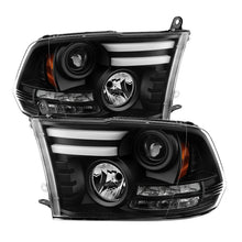 Laden Sie das Bild in den Galerie-Viewer, Spyder Dodge Ram 13-15 Projector Headlights Light Bar DRL Black PRO-YD-DR13-LBDRL-BK