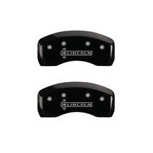 Carica l&#39;immagine nel visualizzatore di Gallery, MGP 4 Caliper Covers Engraved Front &amp; Rear Lincoln Black Finish Silver Char 2017 Lincoln Continental