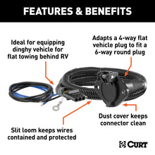 Carica l&#39;immagine nel visualizzatore di Gallery, Curt RV Harness - 6 Way Adapter Kit (4-Way Flat Vehicle to 6-Way Round)