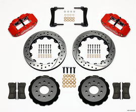 Wilwood Narrow Superlite 6R Front Hat Kit 13.06in Drill Red 2005-2014 Mustang - 2to4wheels