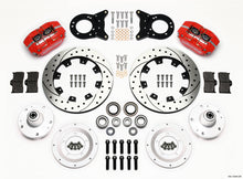 Laden Sie das Bild in den Galerie-Viewer, Wilwood Dynapro Dust-Boot Front Kit 12.19in Drill Red 1965-1969 Mustang Disc &amp; Drum Spindle