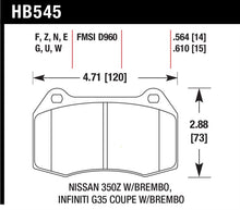 Laden Sie das Bild in den Galerie-Viewer, Hawk 2003-2004 Infiniti G35 (w/Brembo Brakes) HPS 5.0 Front Brake Pads
