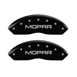 MGP Front set 2 Caliper Covers Engraved Front MOPAR Black finish silver ch
