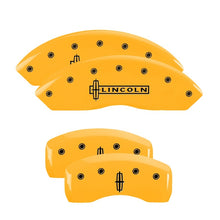 गैलरी व्यूवर में इमेज लोड करें, MGP 4 Caliper Covers Engraved Front Lincoln Rear Star Logo Yellow Finish Black Char 2008 Lincoln MKX