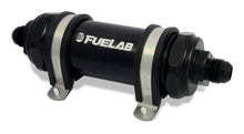 Cargar imagen en el visor de la galería, Fuelab 828 In-Line Fuel Filter Long -6AN In/-8AN Out 100 Micron Stainless - Black