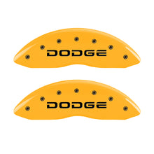 Load image into Gallery viewer, MGP 4 Caliper Covers Engraved F &amp; R Broken D/Dodge Yellow Finish Black Char 2007 Dodge Durango
