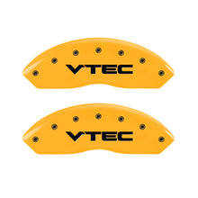 Charger l&#39;image dans la galerie, MGP 4 Caliper Covers Engraved Front &amp; Rear Vtech Yellow finish black ch