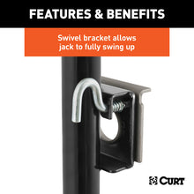 Load image into Gallery viewer, Curt Bracket-Mount Swivel Jack w/Top Handle (2000lbs 15in Travel)