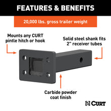 Carica l&#39;immagine nel visualizzatore di Gallery, Curt Pintle Mount (2in Shank 20000lbs 8in Long)