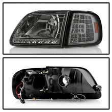 Cargar imagen en el visor de la galería, Xtune Ford F150 97-03 Crystal Headlights w/ Clear LED Corners Smoke HD-ON-FF15097-LED-SET-SM