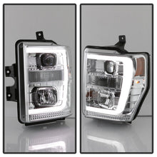 Carica l&#39;immagine nel visualizzatore di Gallery, Spyder 08-10 Ford F-250 Super Duty V2 Light Bar DRL Projector Headlights - Chrm (PRO-YD-FS08V2-LB-C)