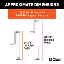 Load image into Gallery viewer, Curt Direct-Weld Square Jack w/Side Handle (8000lbs 15in Travel)
