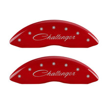 Charger l&#39;image dans la galerie, MGP 4 Caliper Covers Engraved Front Cursive/Challenger Engraved Rear RT Red finish silver ch
