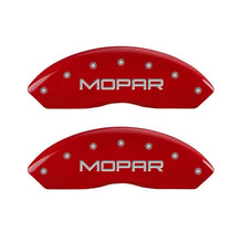 Cargar imagen en el visor de la galería, MGP Front set 2 Caliper Covers Engraved Front MOPAR Red finish silver ch