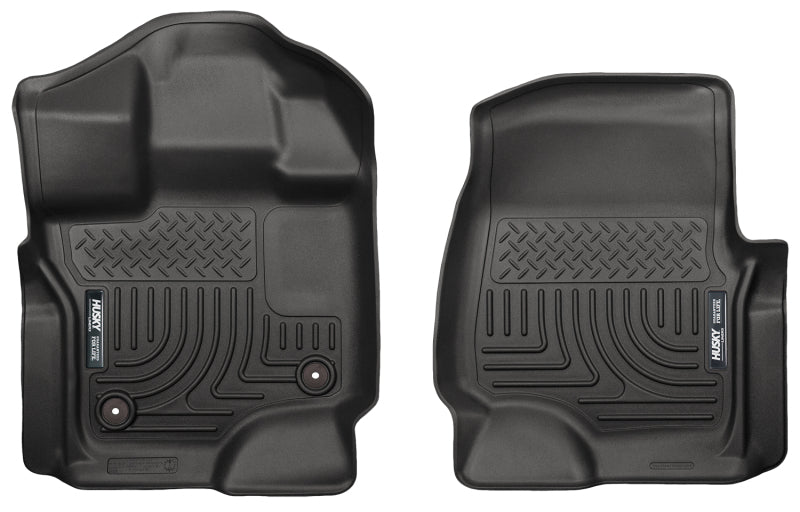 Husky Liners 15 Ford F-150 Super/Super Crew Cab WeatherBeater Black Front Floor Liners - 2to4wheels