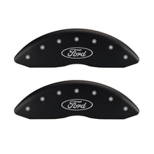 Charger l&#39;image dans la galerie, MGP 4 Caliper Covers Engraved Front &amp; Rear Oval logo/Ford Red finish silver ch