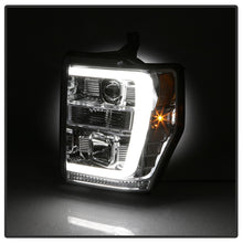 Carica l&#39;immagine nel visualizzatore di Gallery, Spyder 08-10 Ford F-250 Super Duty V2 Light Bar DRL Projector Headlights - Chrm (PRO-YD-FS08V2-LB-C)