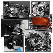 Charger l&#39;image dans la galerie, Spyder Ford Mustang 99-04 Projector Headlights LED Halo Chrome High H1 Low H1 PRO-YD-FM99-1PC-AM-C