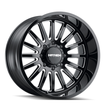 Cargar imagen en el visor de la galería, Mayhem 8114 Utopia 20x9 / 6x135 BP / 0mm Offset / 87.1mm Hub Black w/ Milled Spokes Wheel