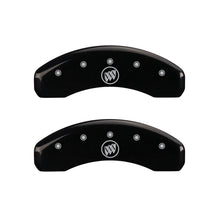 गैलरी व्यूवर में इमेज लोड करें, MGP 4 Caliper Covers Engraved Front Buick Engraved Rear Buick Shield Black finish silver ch