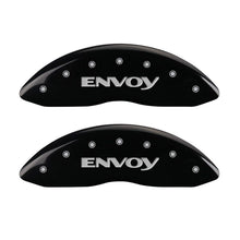 Cargar imagen en el visor de la galería, MGP 4 Caliper Covers Engraved Front &amp; Rear Envoy Black finish silver ch