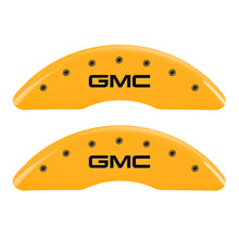 Charger l&#39;image dans la galerie, MGP 4 Caliper Covers Engraved Front &amp; Rear GMC Yellow finish black ch
