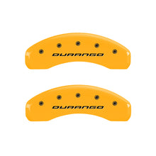 Laden Sie das Bild in den Galerie-Viewer, MGP 4 Caliper Covers Engraved Front &amp; Rear Durango Yellow Finish Black Char 2007 Dodge Durango