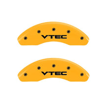 Laden Sie das Bild in den Galerie-Viewer, MGP 2 Caliper Covers Engraved Front Vtech Yellow Finish Black Characters 1999 Honda Accord