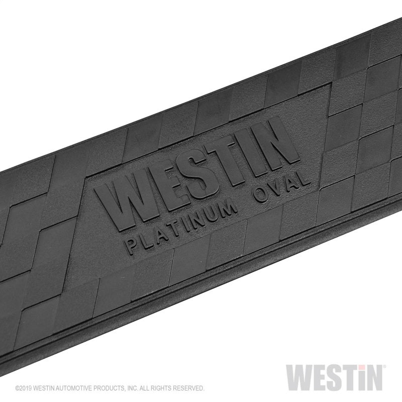 Westin 18-22 Jeep Wrangler JLU 4dr Platinum 4 Oval Nerf Step Bars - Tex. Blk