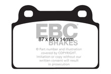Cargar imagen en el visor de la galería, EBC 08-16 Mitsubishi Lancer Evo 10 2.0 Turbo (1 piece rotor) Yellowstuff Rear Brake Pads