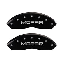 Cargar imagen en el visor de la galería, MGP Front set 2 Caliper Covers Engraved Front MOPAR Black finish silver ch