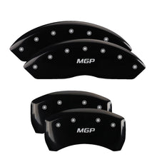 Carica l&#39;immagine nel visualizzatore di Gallery, MGP 4 Caliper Covers Engraved F &amp; R Chevy Racing Black Finish Silver Char 2019 Chevrolet Equinox