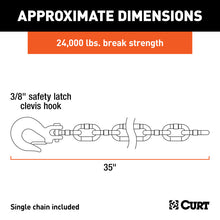 Load image into Gallery viewer, Curt 35in Safety Chain w/1 Clevis Hook (24000lbs Yellow Zinc)